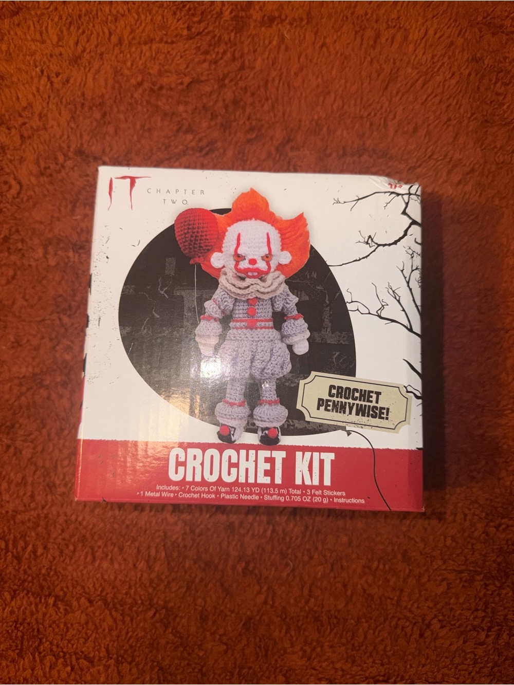 Crochet Pennywise Kids Costume Kit - Orange & White